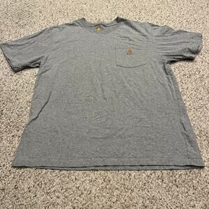 Carhartt Men's Short Sleeve Pocket Tee Sz L Original Fit Gray Workwear